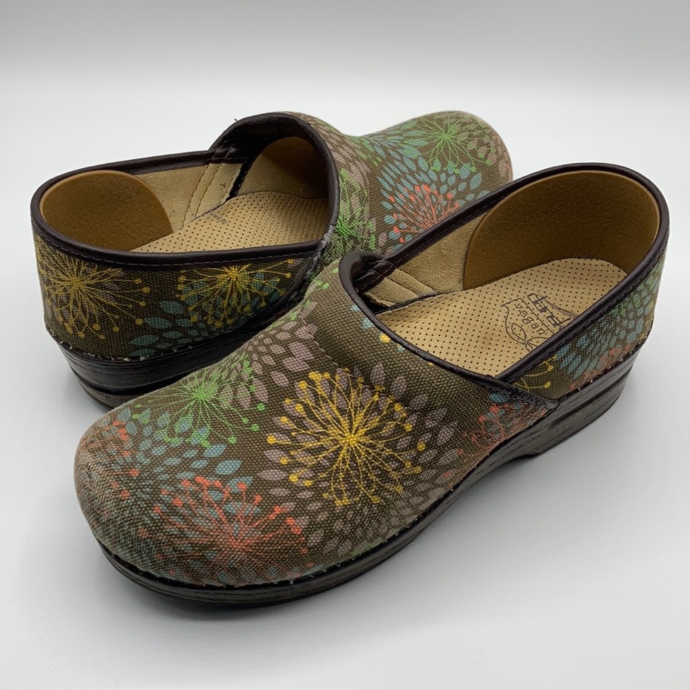 Dansko Vegan Multi-colored Starburst Clogs Size 41